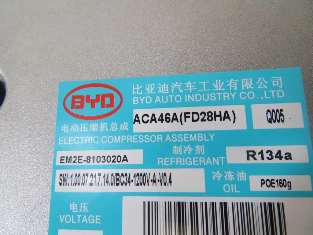 Compresor eléctrico de A/C para BYD Yuan UP, OE 13200430-00, EM2E-8103020A - EVParto (otras vistas)