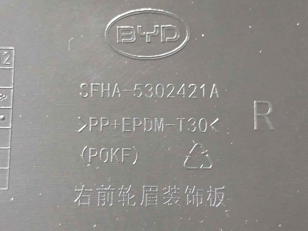 Front Wheel Arch Flare Trim (Right) for Fangchengbao Bao 5, OE 14174116-00, SFHA-5302421A - EVParto (additional views)